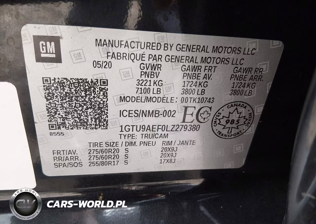 2020 GMC Sierra 1500 VIN:1GTU9AEF0LZ279380 - 9
