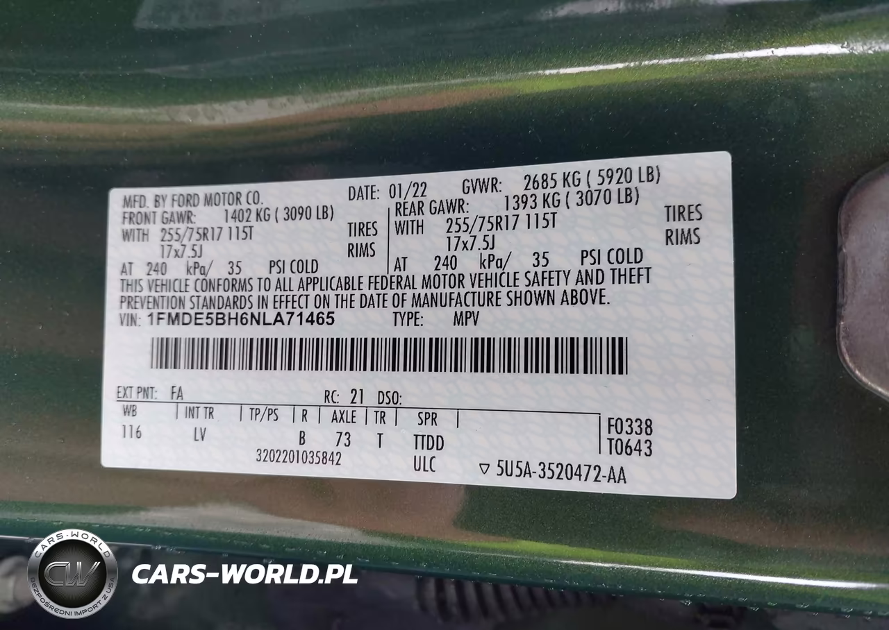 2022 Ford Bronco Big Bend VIN:1FMDE5BH6NLA71465 - 9