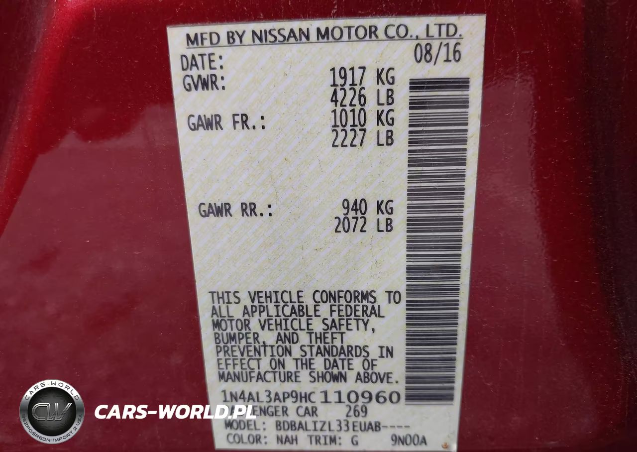2017 Nissan Altima 2.5-S-Sv-Sl-Sr VIN:1N4AL3AP9HC110960 - 9