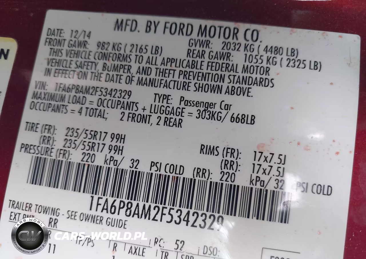 2015 Ford Mustang V6 VIN:1FA6P8AM2F5342329 - 9