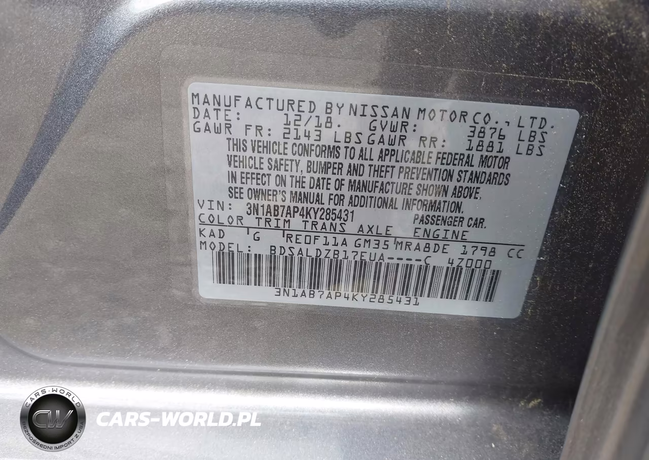 2019 Nissan Sentra Sv VIN:3N1AB7AP4KY285431 - 9