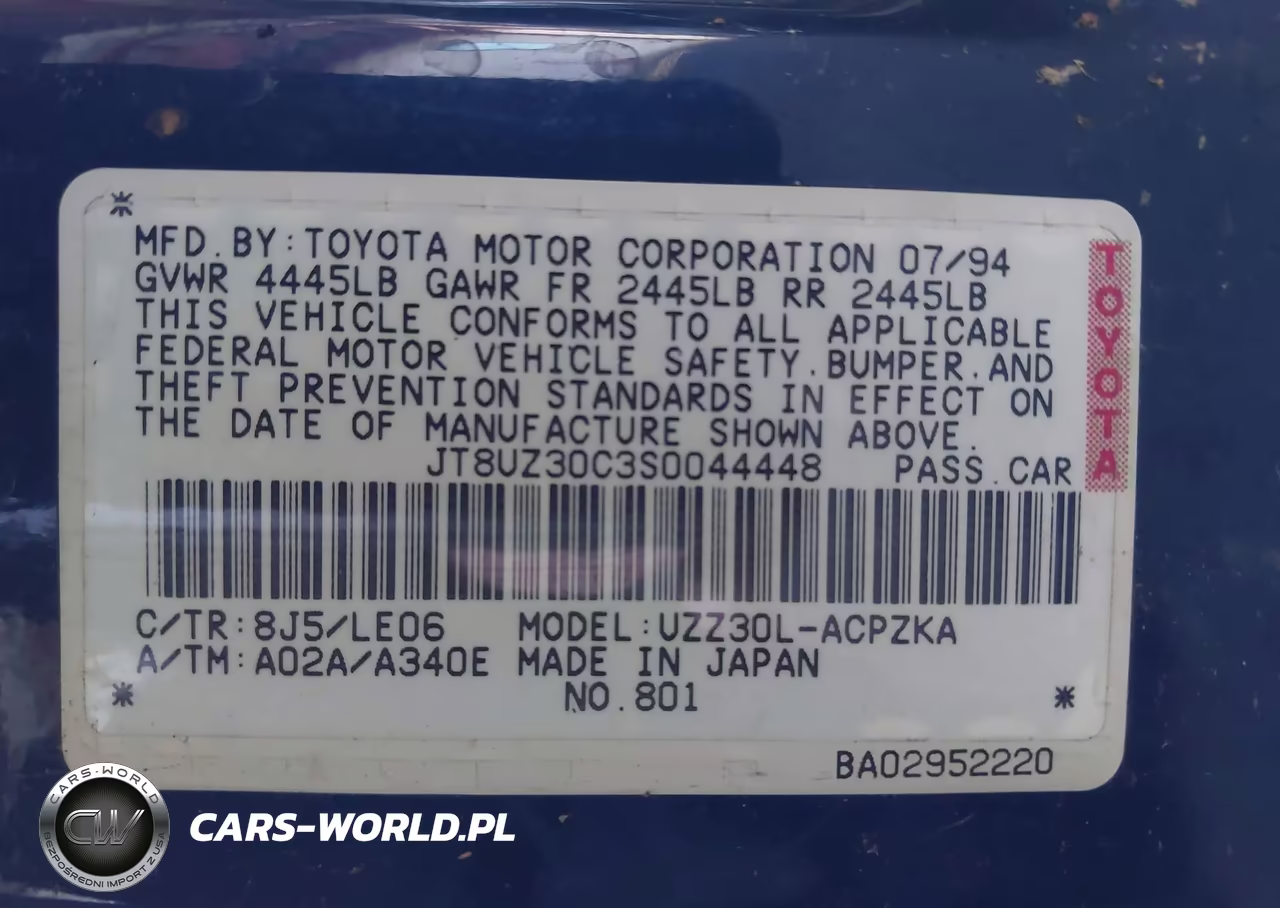 1995 Lexus Sc 400 VIN:JT8UZ30C3S0044448 - 9