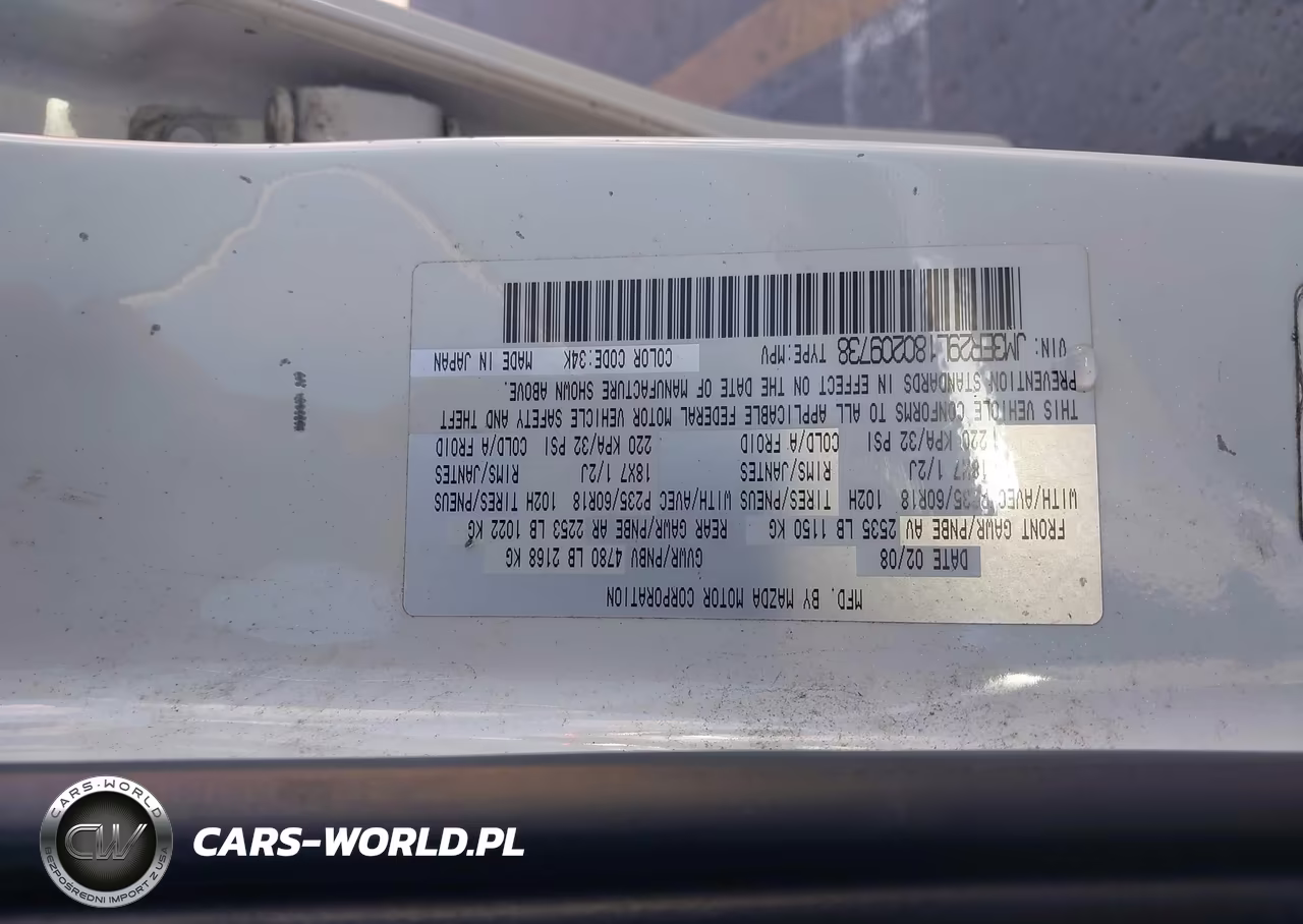 2008 Mazda Cx-7 Sport VIN:JM3ER29L180209738 - 9