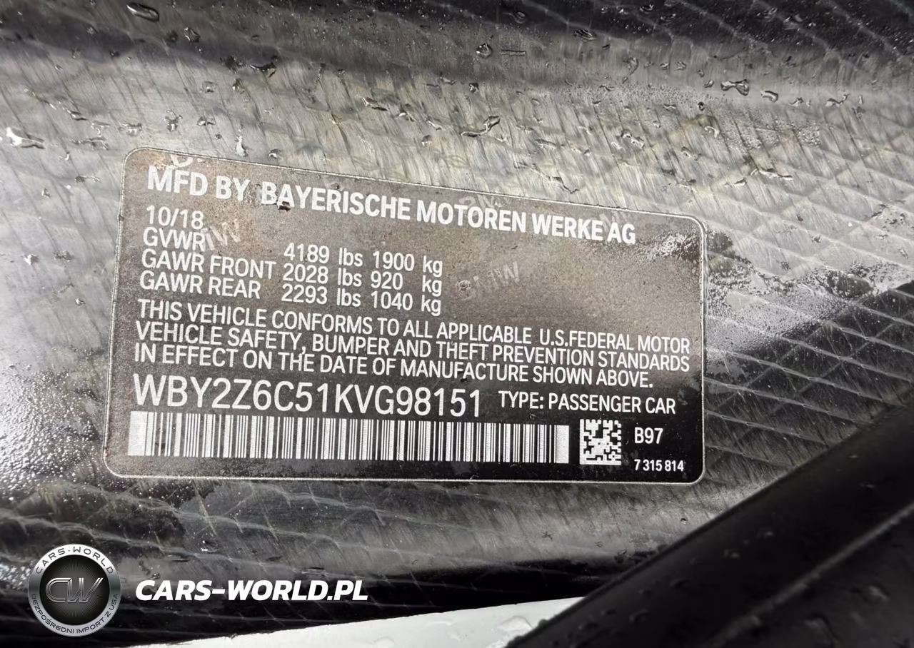 2019 BMW I8 VIN:WBY2Z6C51KVG98151 - 9