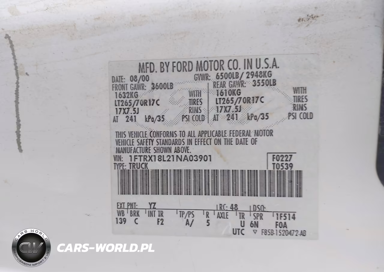 2001 Ford F-150 Lariat-Xl-Xlt VIN:1FTRX18L21NA03901 - 9
