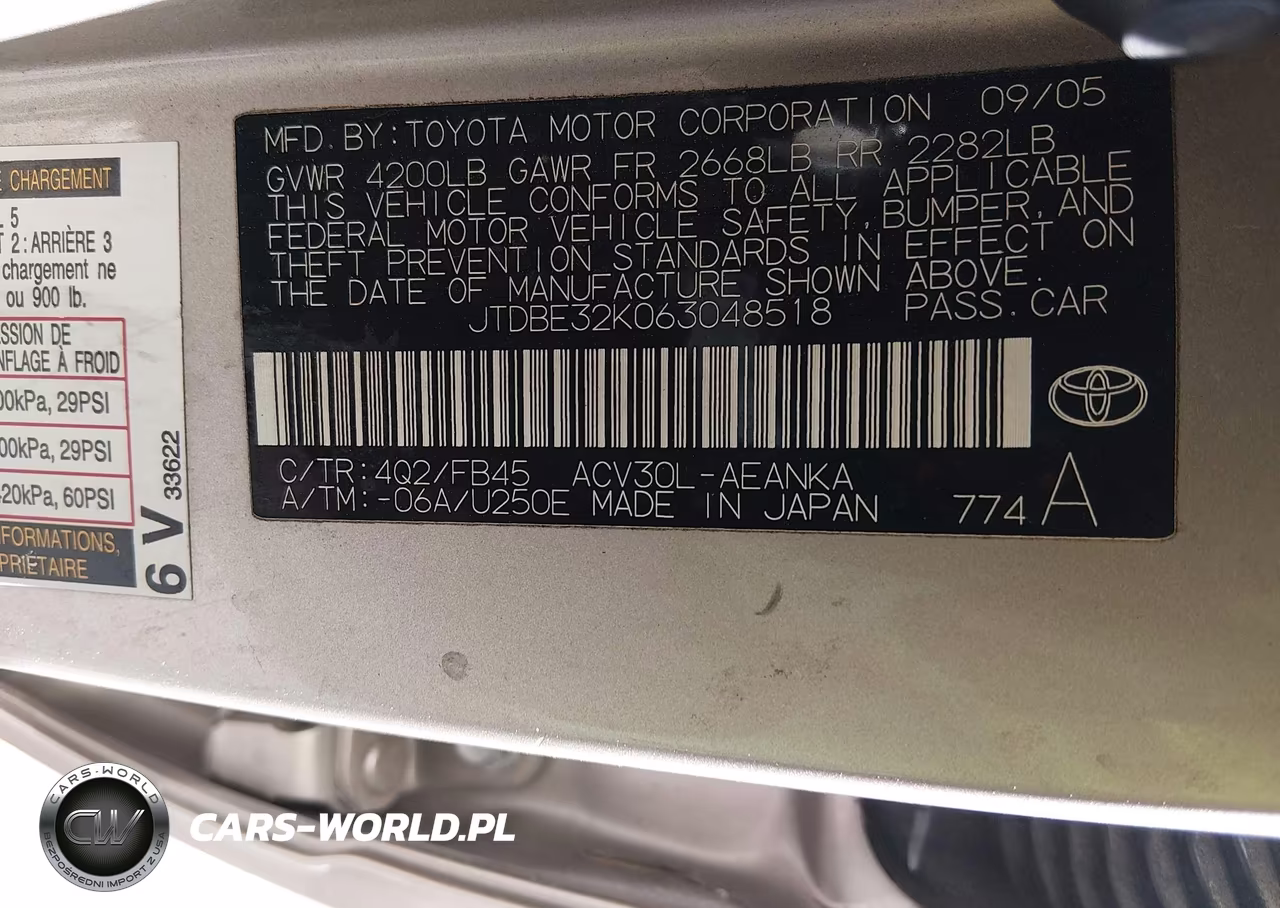 2006 Toyota Camry Std VIN:JTDBE32K063048518 - 9