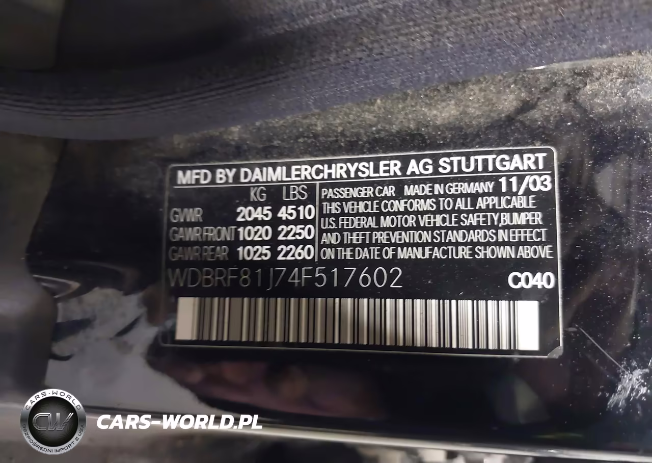 2004 Mercedes-Benz C 240 4Matic VIN:WDBRF81J74F517602 - 9