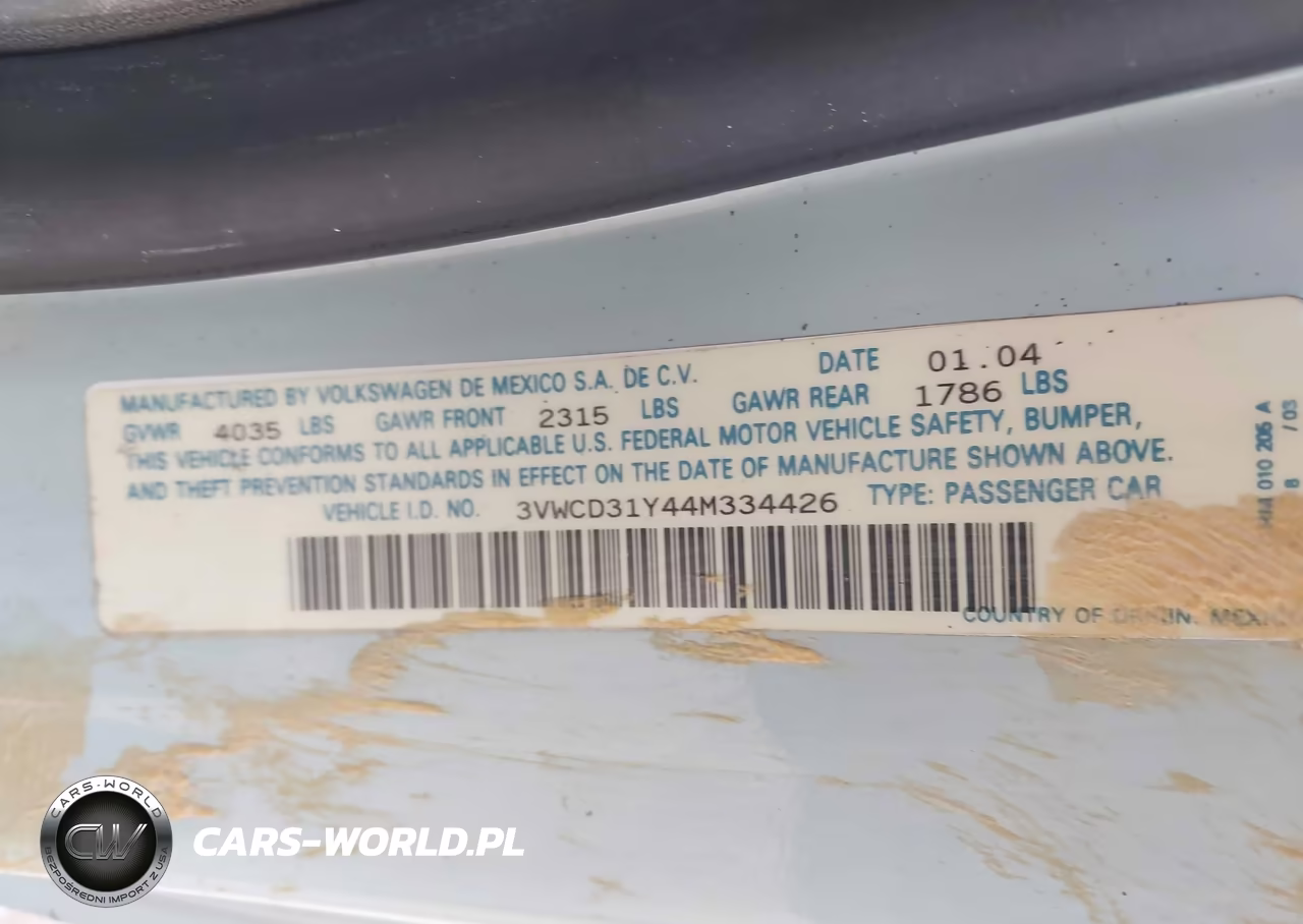 2004 Volkswagen New Beetle Gls 1.8T VIN:3VWCD31Y44M334426 - 9