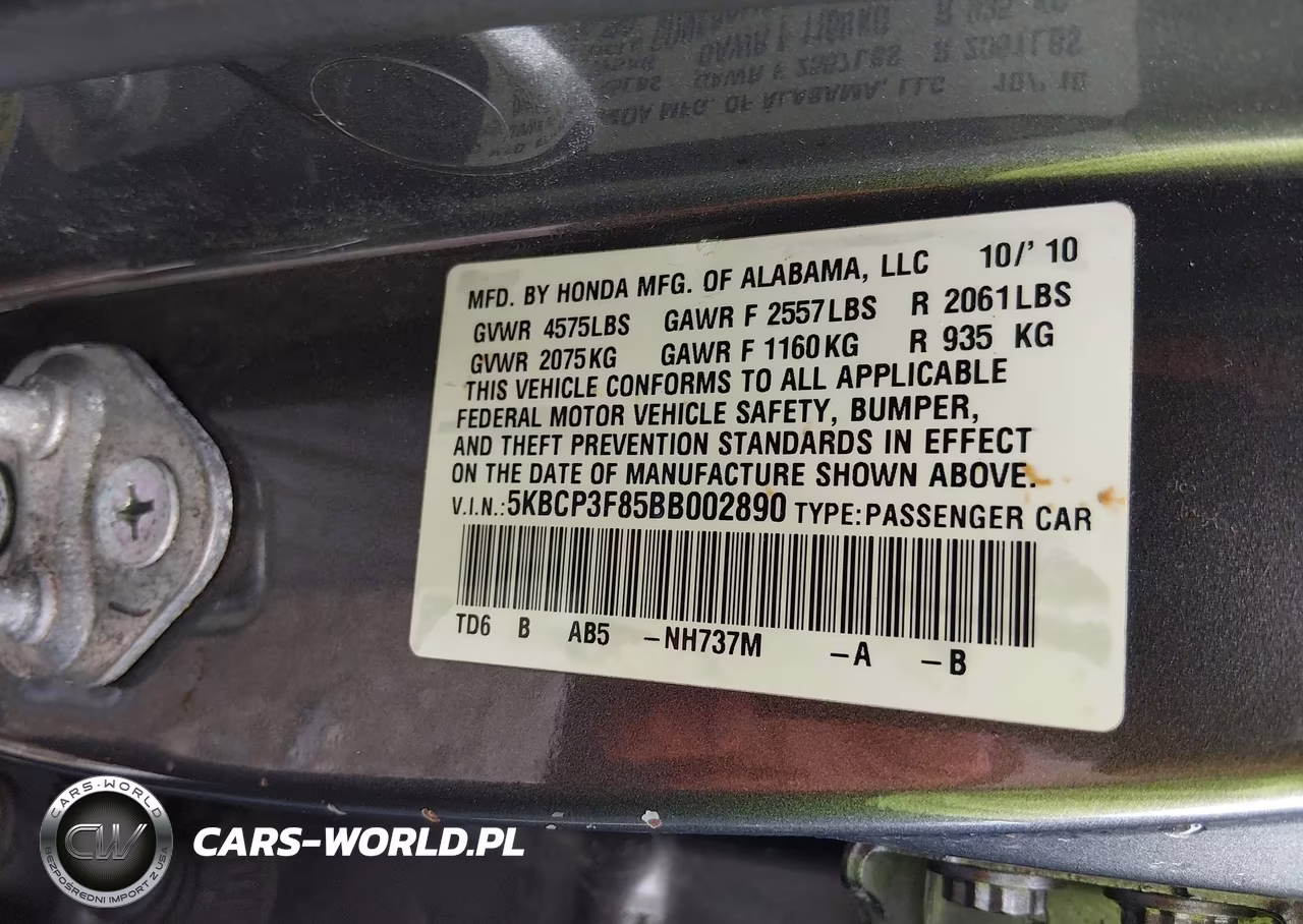 2011 Honda Accord 3.5 Ex-L VIN:5KBCP3F85BB002890 - 9
