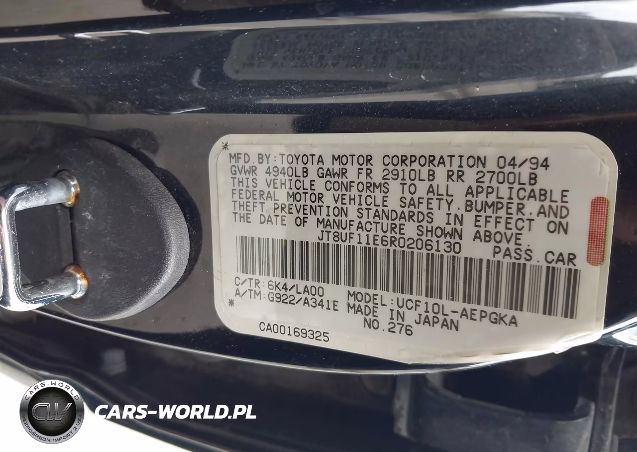 1994 Lexus Ls 400 VIN:JT8UF11E6R0206130 - 9