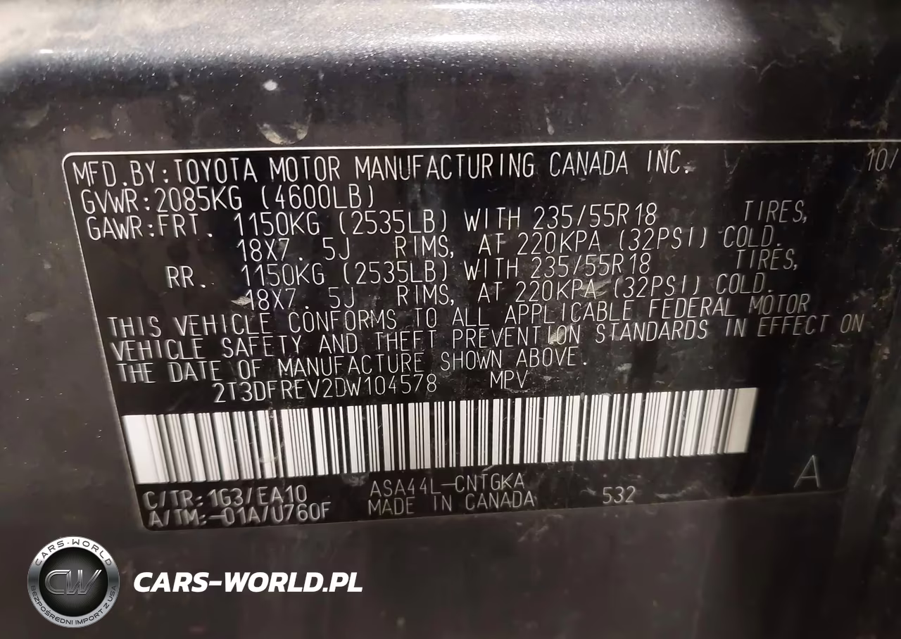 2013 Toyota Rav4 Limited VIN:2T3DFREV2DW104578 - 9