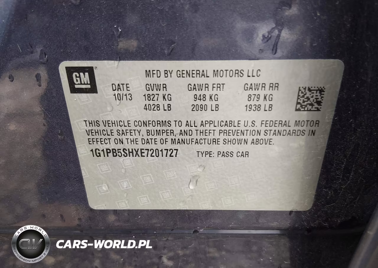 2014 Chevrolet Cruze Ls Manual VIN:1G1PB5SHXE7201727 - 9
