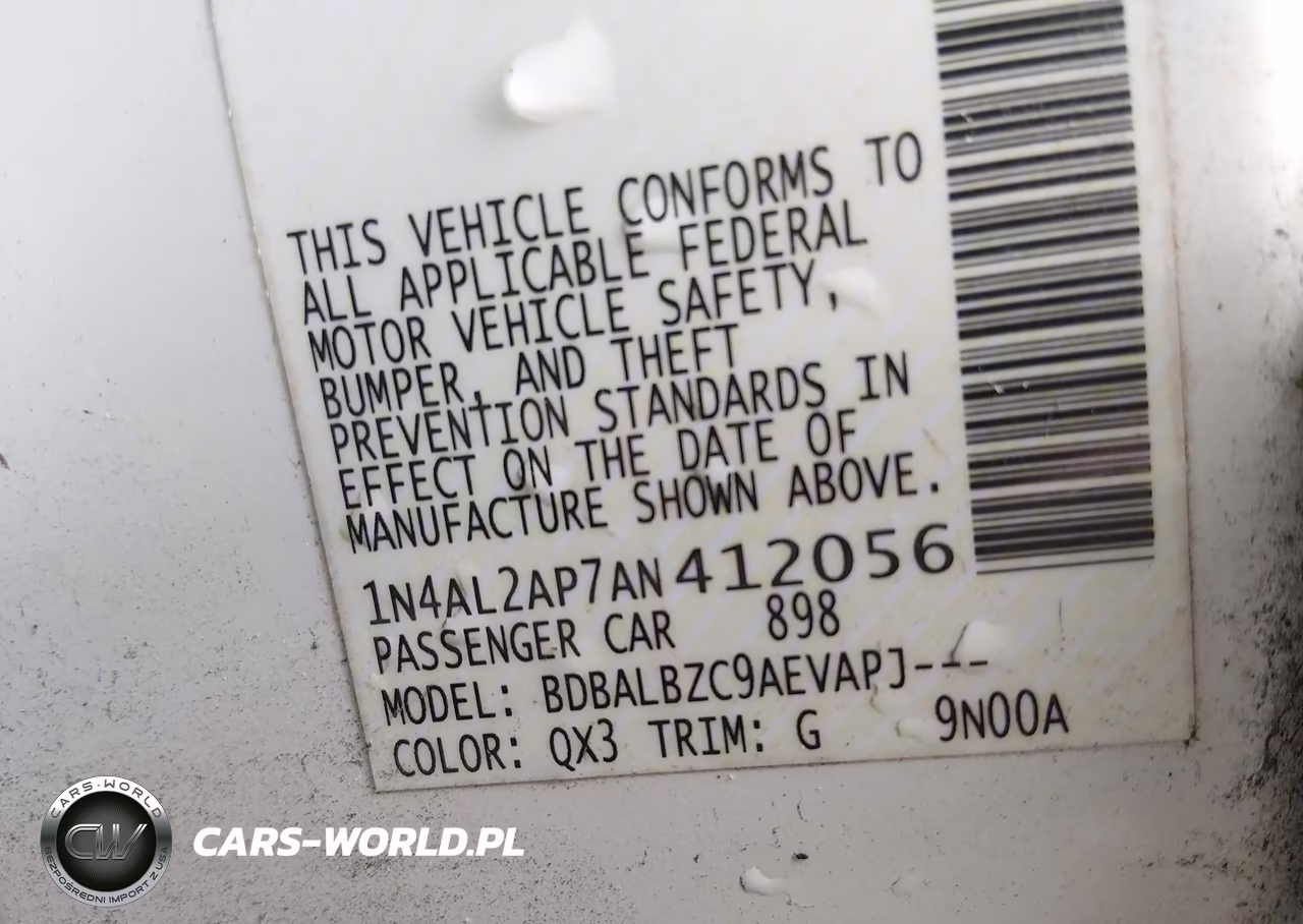 NISSAN ALTIMA BAS VIN:1N4AL2AP7AN412056 - 9