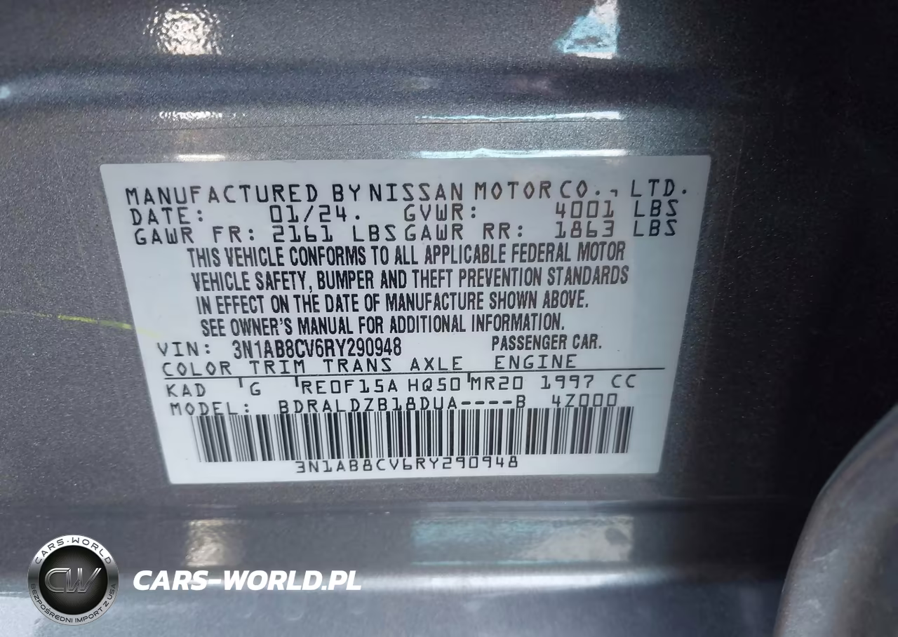 2024 Nissan Sentra Sv Xtronic Cvt VIN:3N1AB8CV6RY290948 - 9