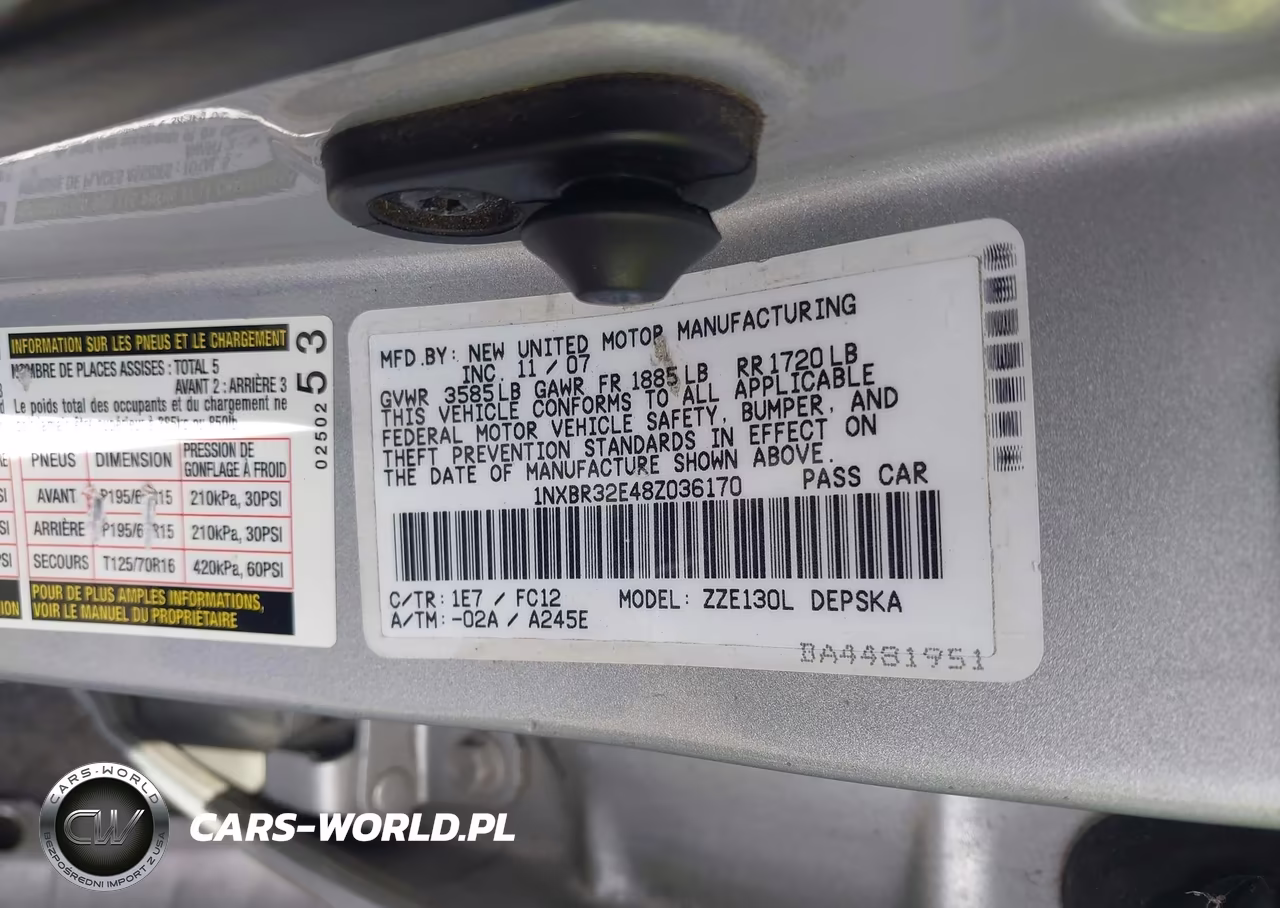 2008 Toyota Corolla S VIN:1NXBR32E48Z036170 - 9
