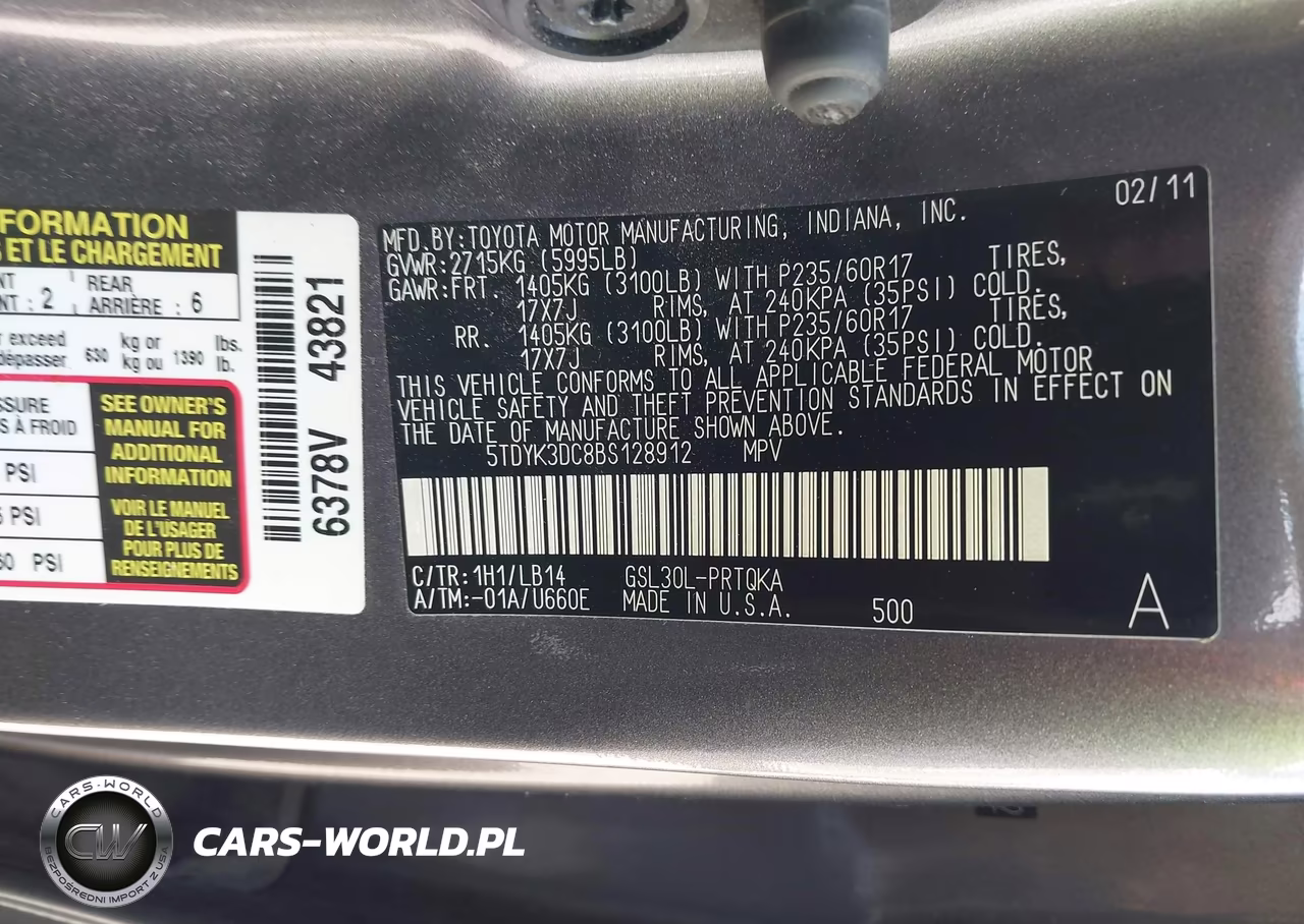 2011 Toyota Sienna Xle V6 VIN:5TDYK3DC8BS128912 - 9
