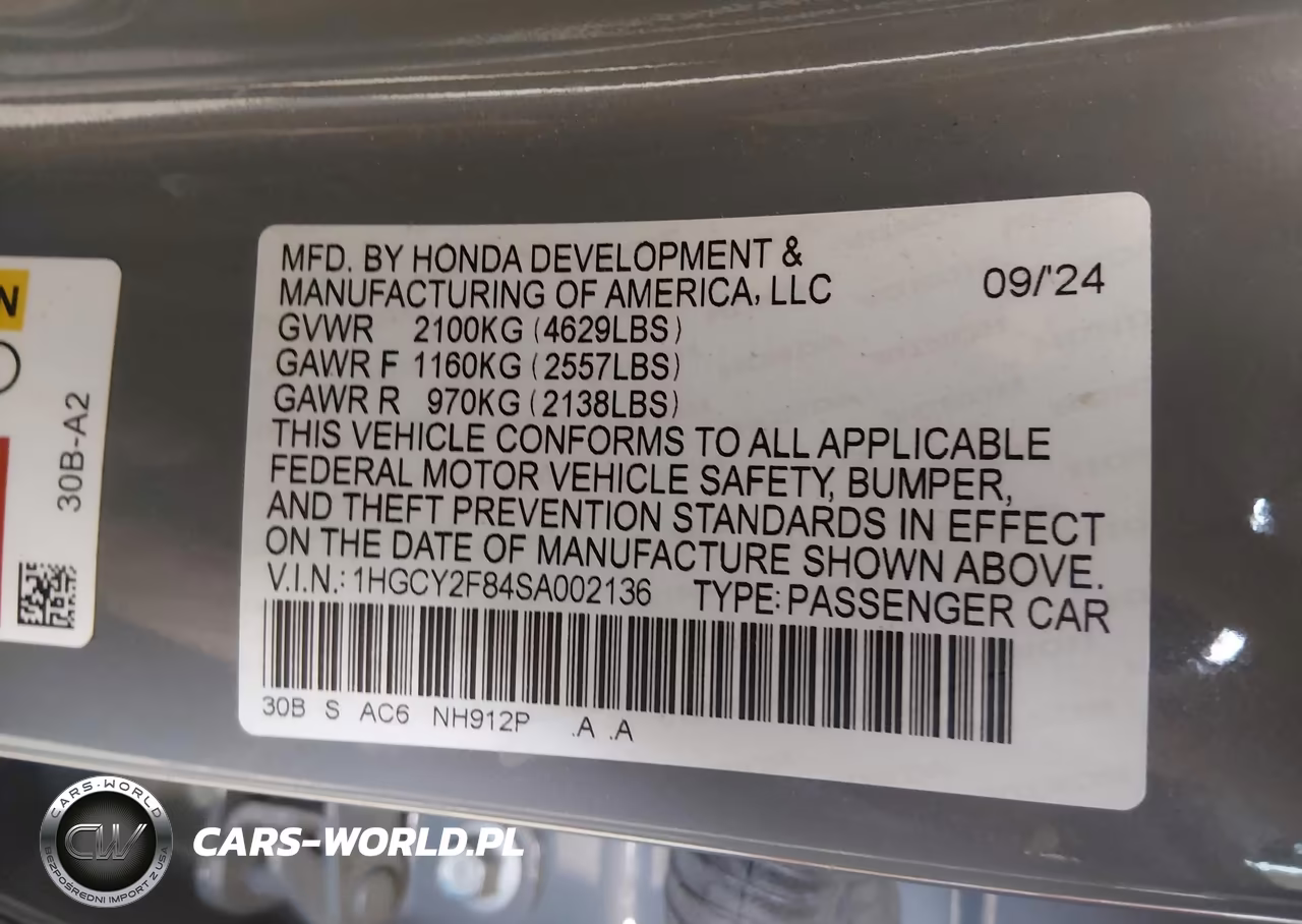 2025 Honda Accord Hybrid Touring VIN:1HGCY2F84SA002136 - 9