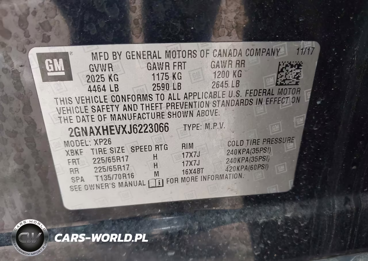 2018 Chevrolet Equinox Ls VIN:2GNAXHEVXJ6223066 - 9