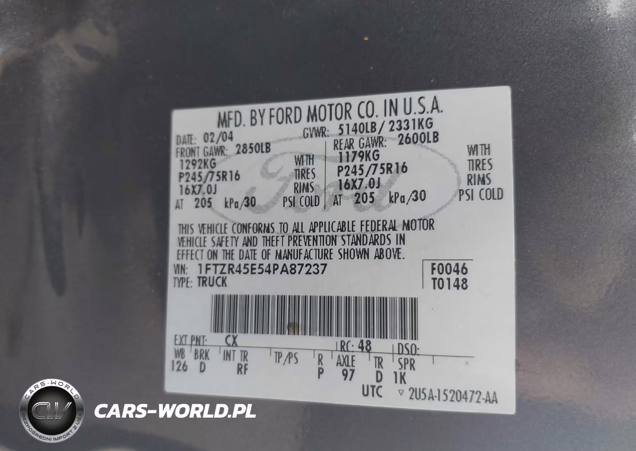 2004 Ford Ranger Edge-Tremor-Xlt VIN:1FTZR45E54PA87237 - 9