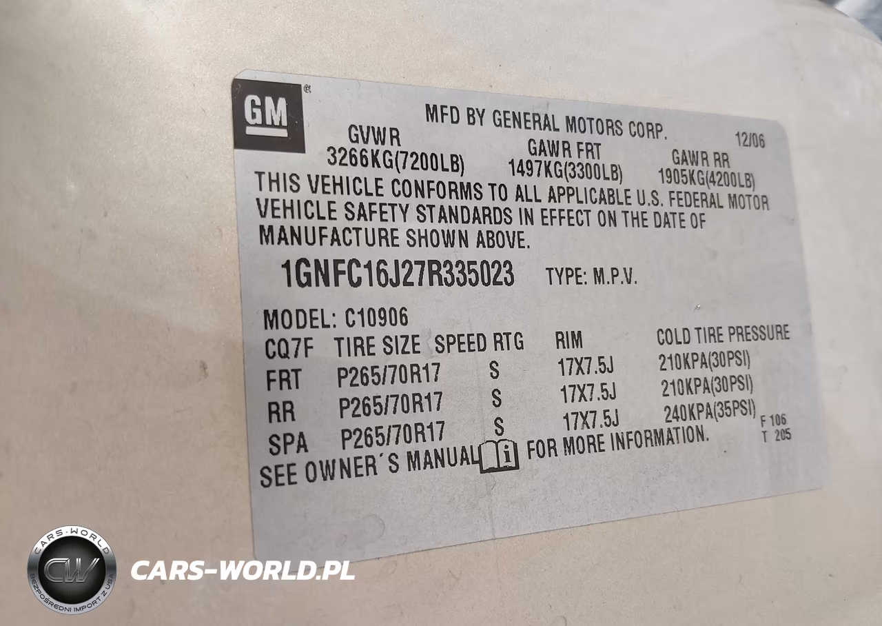 2007 Chevrolet Suburban Ls VIN:1GNFC16J27R335023 - 9
