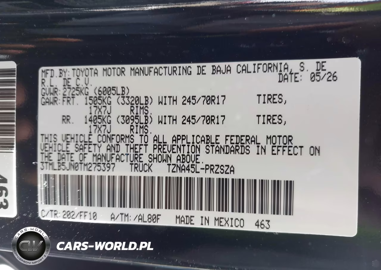 2026 Toyota Tacoma Sr5 VIN:3TMLB5JN0TM275397 - 9