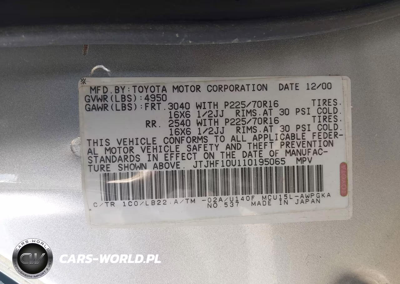 2001 Lexus Rx 300 VIN:JTJHF10U110195065 - 9