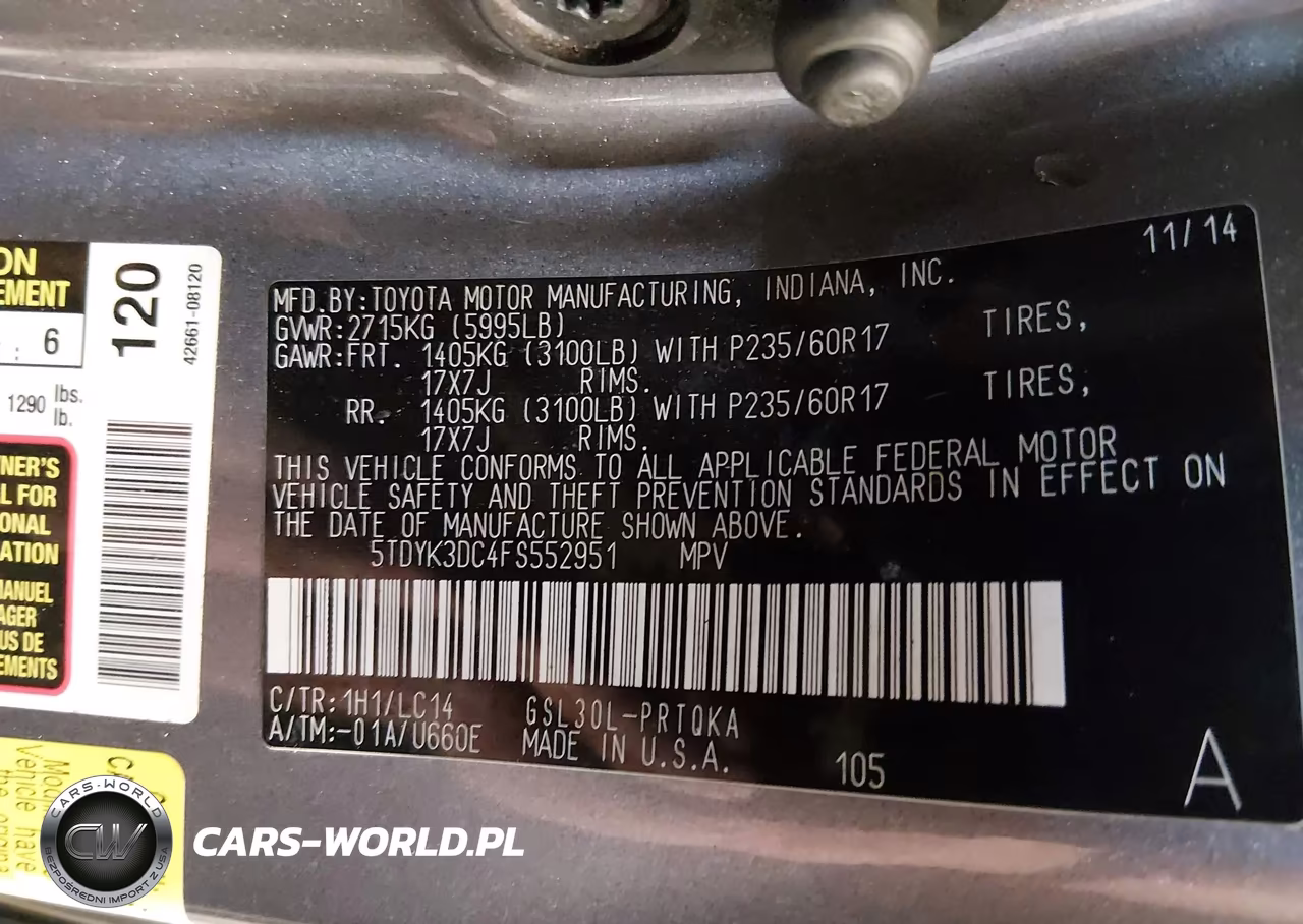 2015 Toyota Sienna Xle VIN:5TDYK3DC4FS552951 - 9