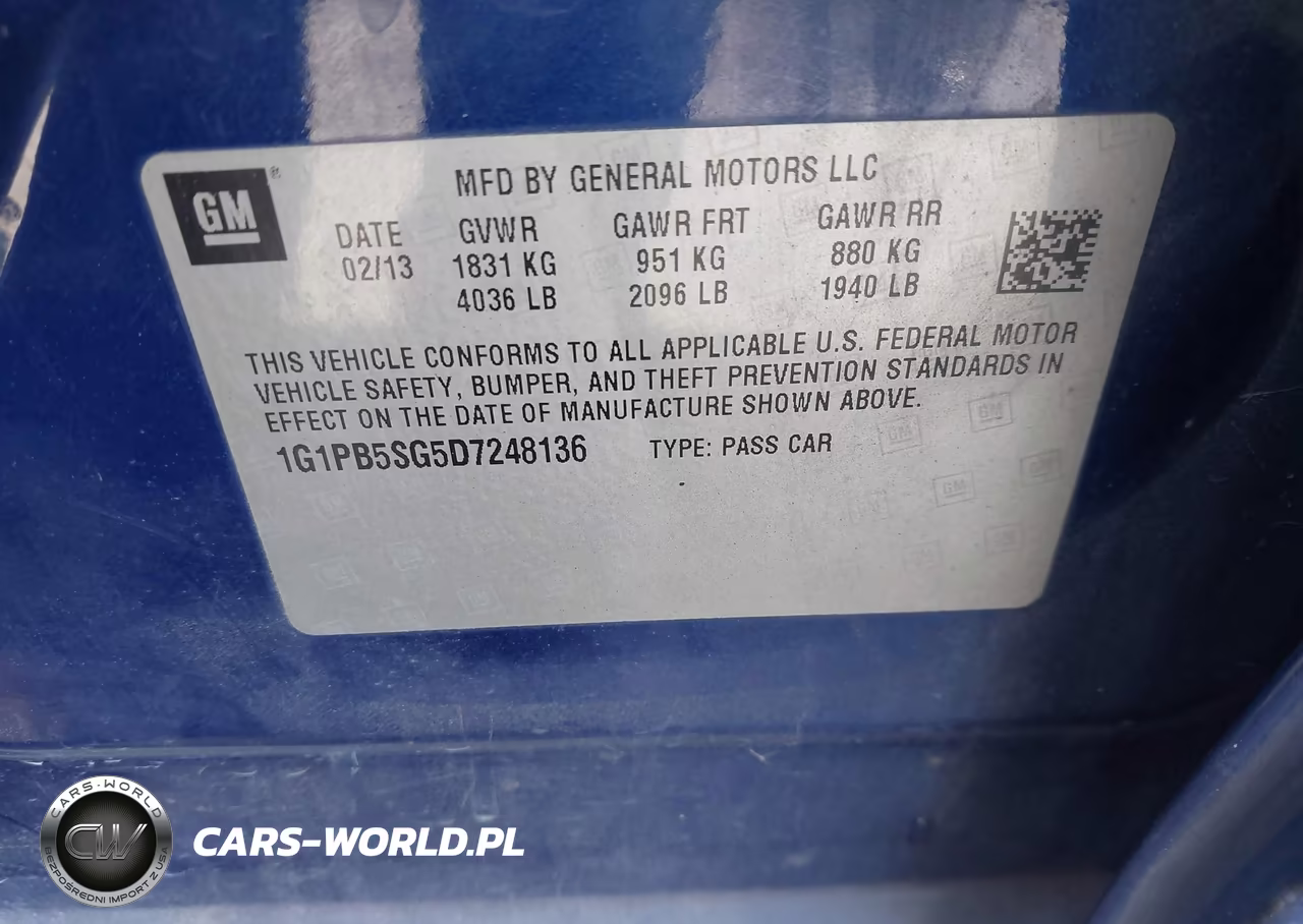 2013 Chevrolet Cruze Ls Manual VIN:1G1PB5SG5D7248136 - 9