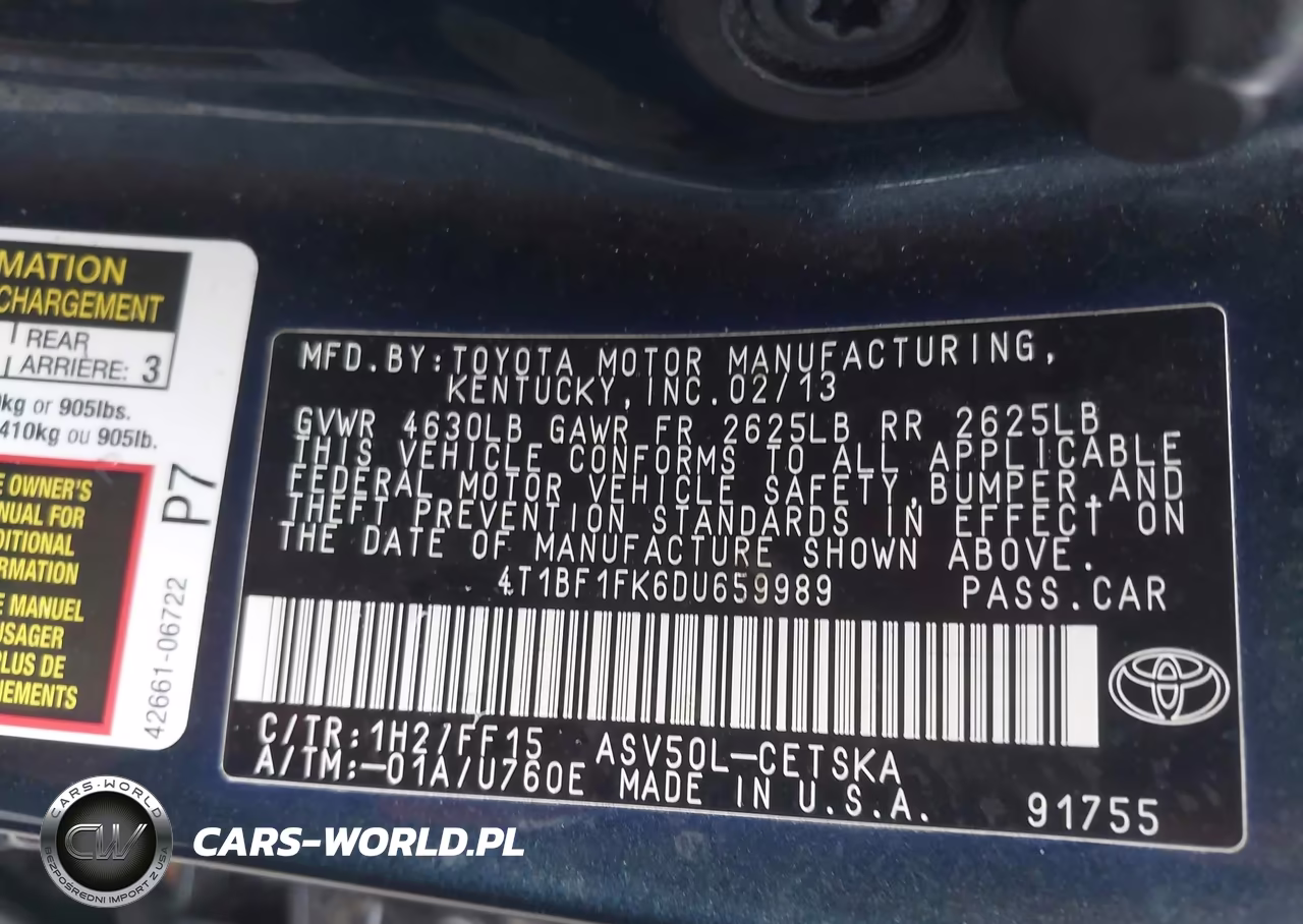 2013 Toyota Camry Se VIN:4T1BF1FK6DU659989 - 9