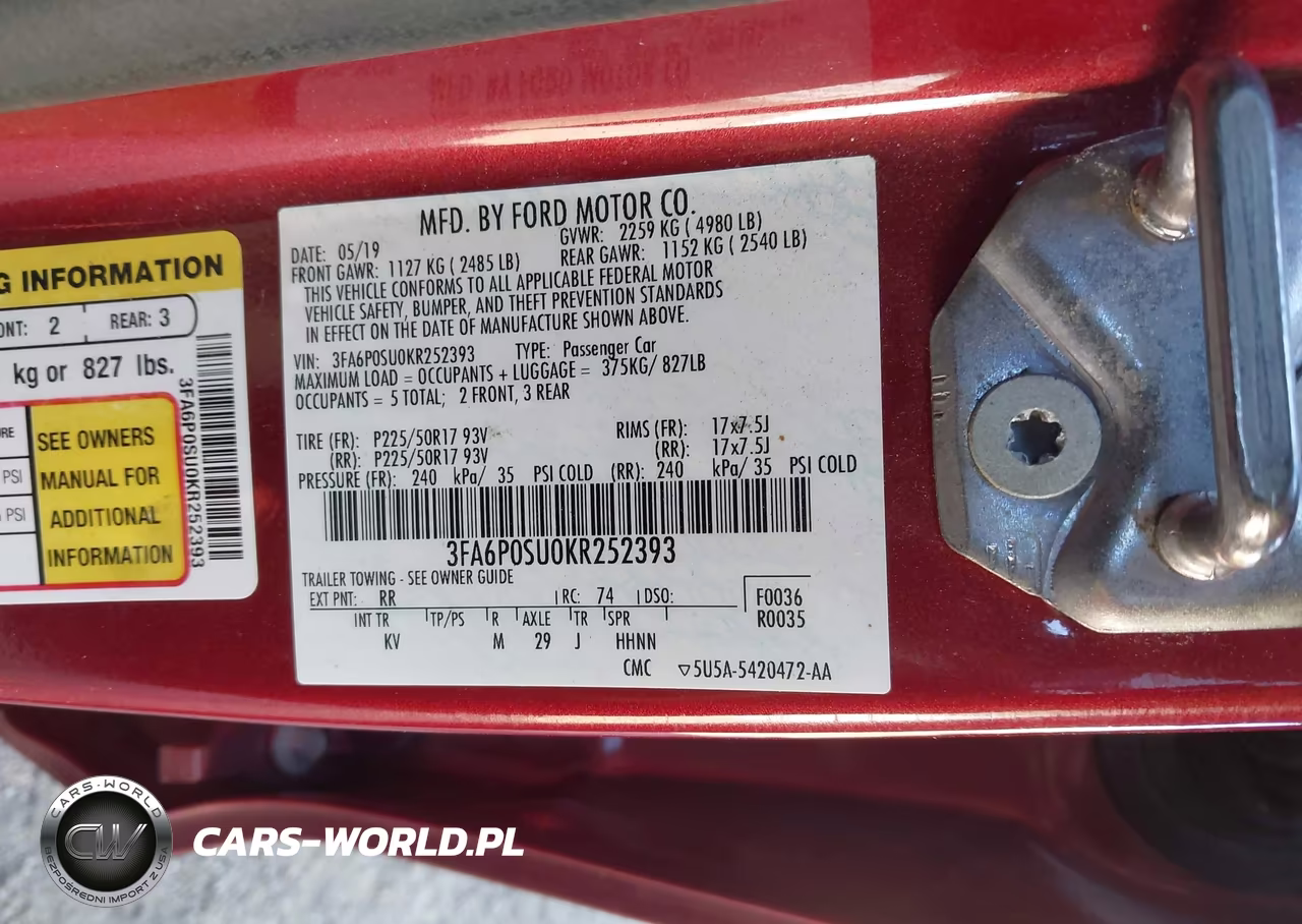 2019 Ford Fusion Energi Titanium VIN:3FA6P0SU0KR252393 - 9