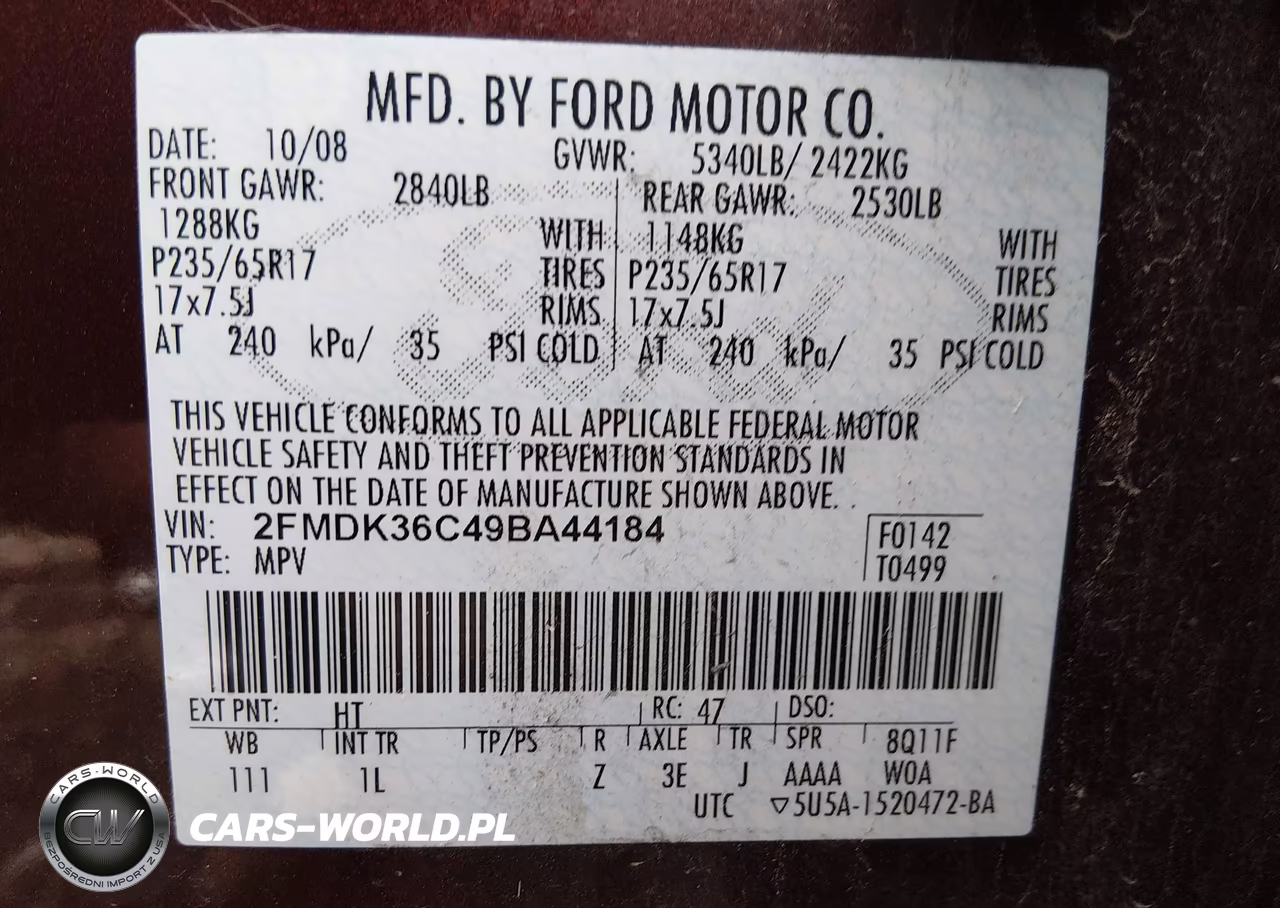 2009 Ford Edge Se VIN:2FMDK36C49BA44184 - 9