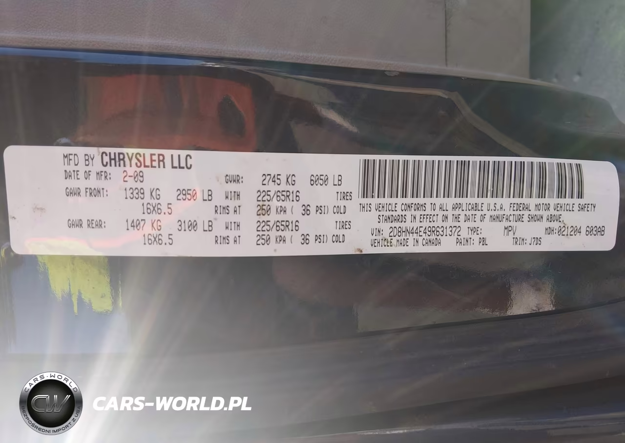 2009 Dodge Grand Caravan Se VIN:2D8HN44E49R631372 - 9