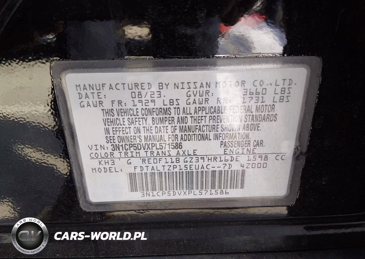 2023 Nissan Kicks Sr Xtronic Cvt VIN:3N1CP5DVXPL571586 - 9