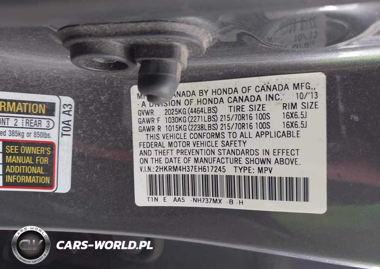 2014 Honda Cr-V Lx VIN:2HKRM4H37EH617245 - 9