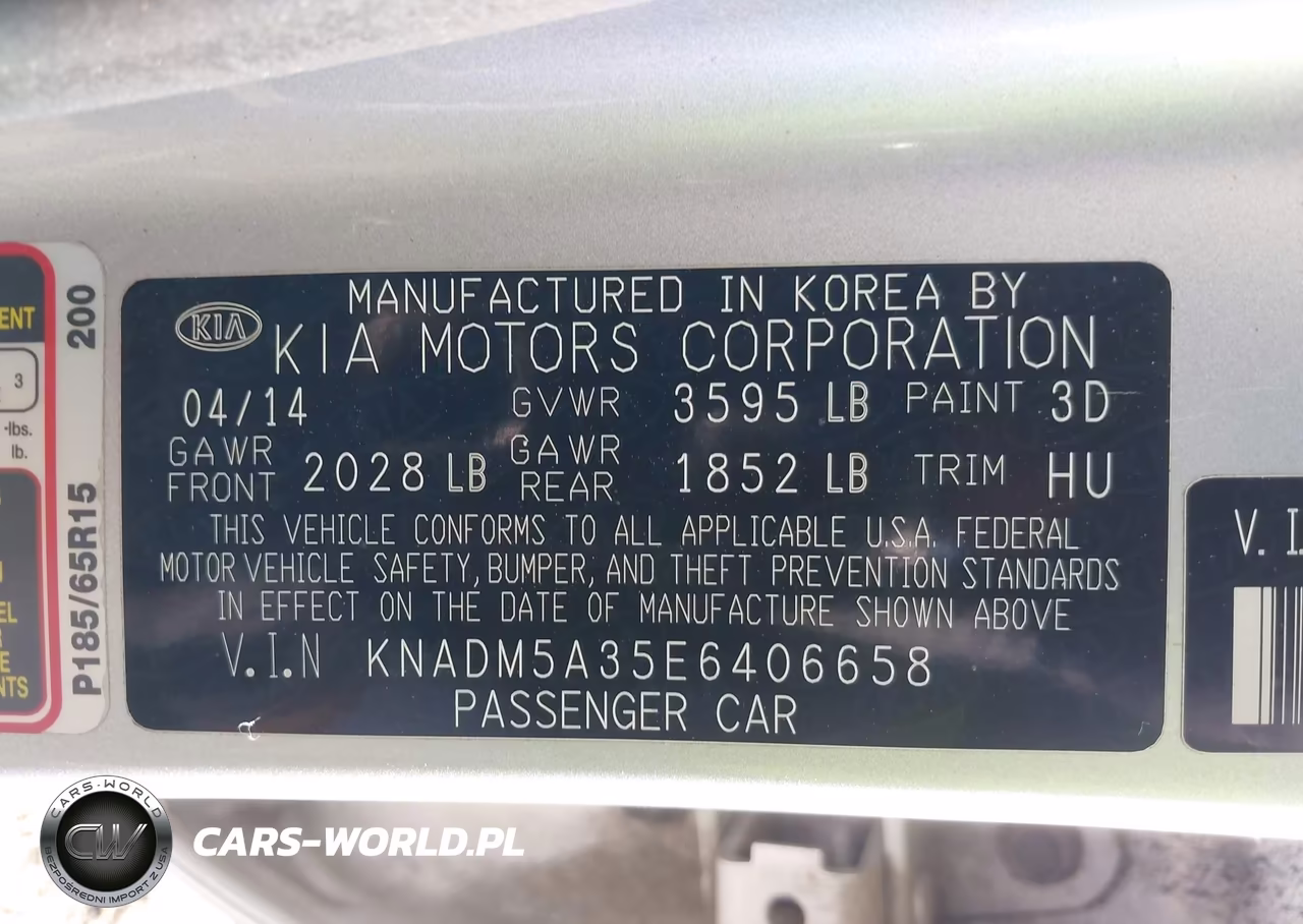 2014 Kia Rio Lx VIN:KNADM5A35E6406658 - 9