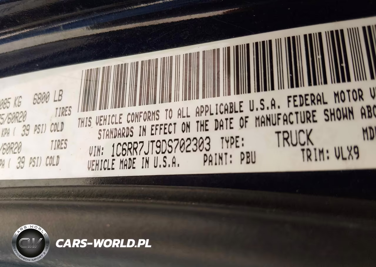 2013 Ram 1500 Laramie VIN:1C6RR7JT9DS702303 - 9