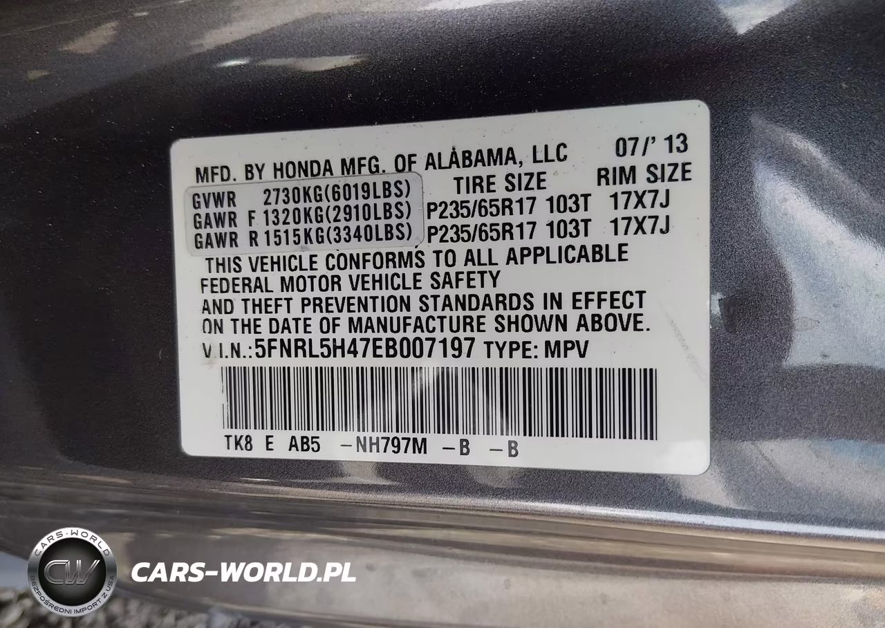 2014 Honda Odyssey Ex VIN:5FNRL5H47EB007197 - 9