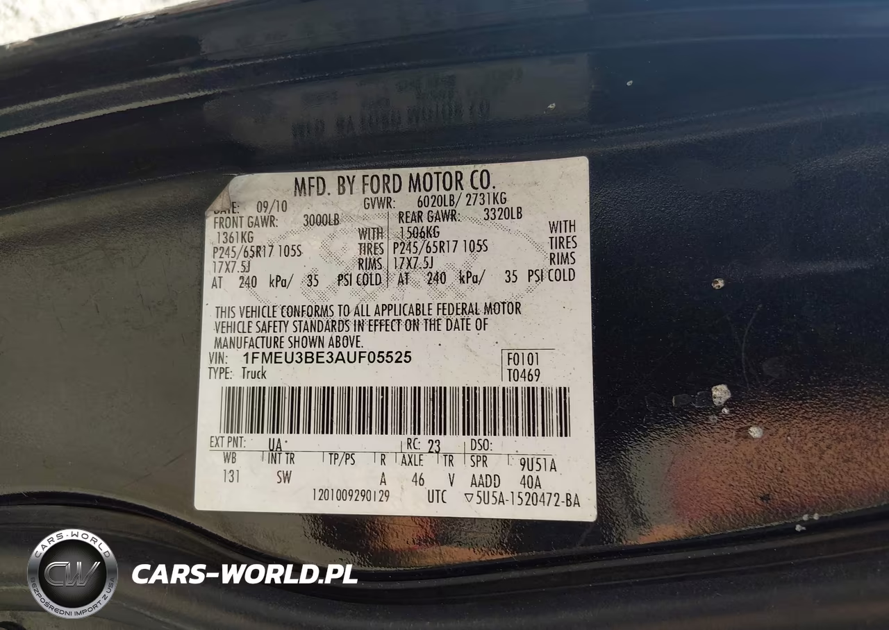 2010 Ford Explorer Sport Trac Xlt VIN:1FMEU3BE3AUF05525 - 9