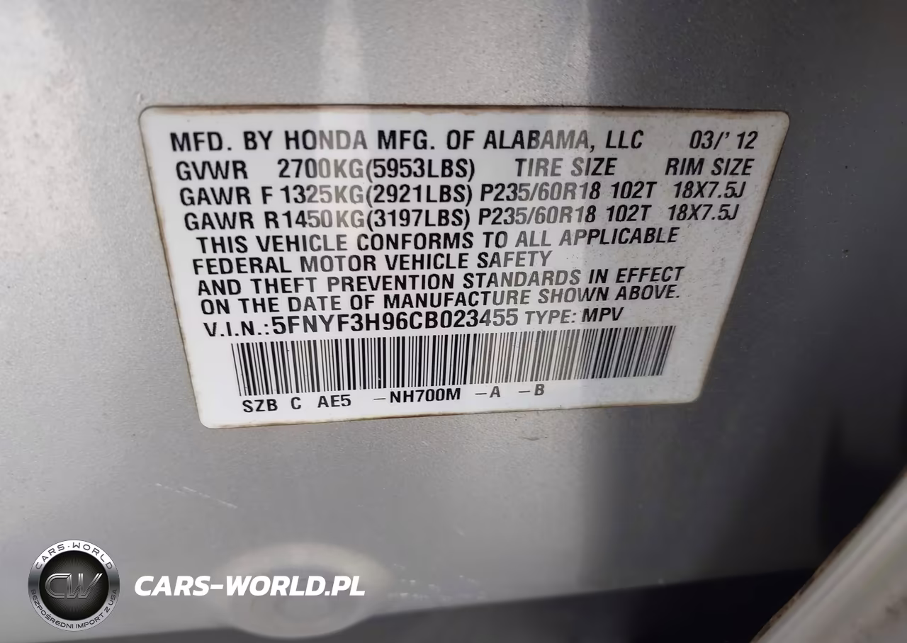 2012 Honda Pilot Touring VIN:5FNYF3H96CB023455 - 9
