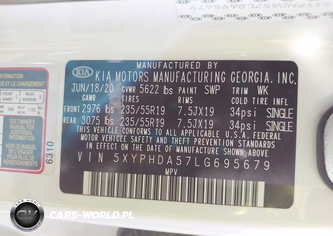 2020 Kia Sorento 3.3L Ex VIN:5XYPHDA57LG695679 - 9