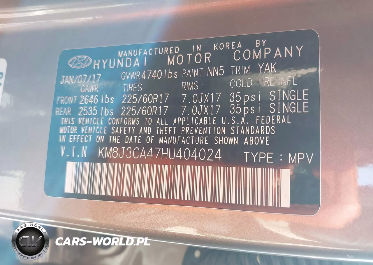 2017 Hyundai Tucson Se Plus VIN:KM8J3CA47HU404024 - 9