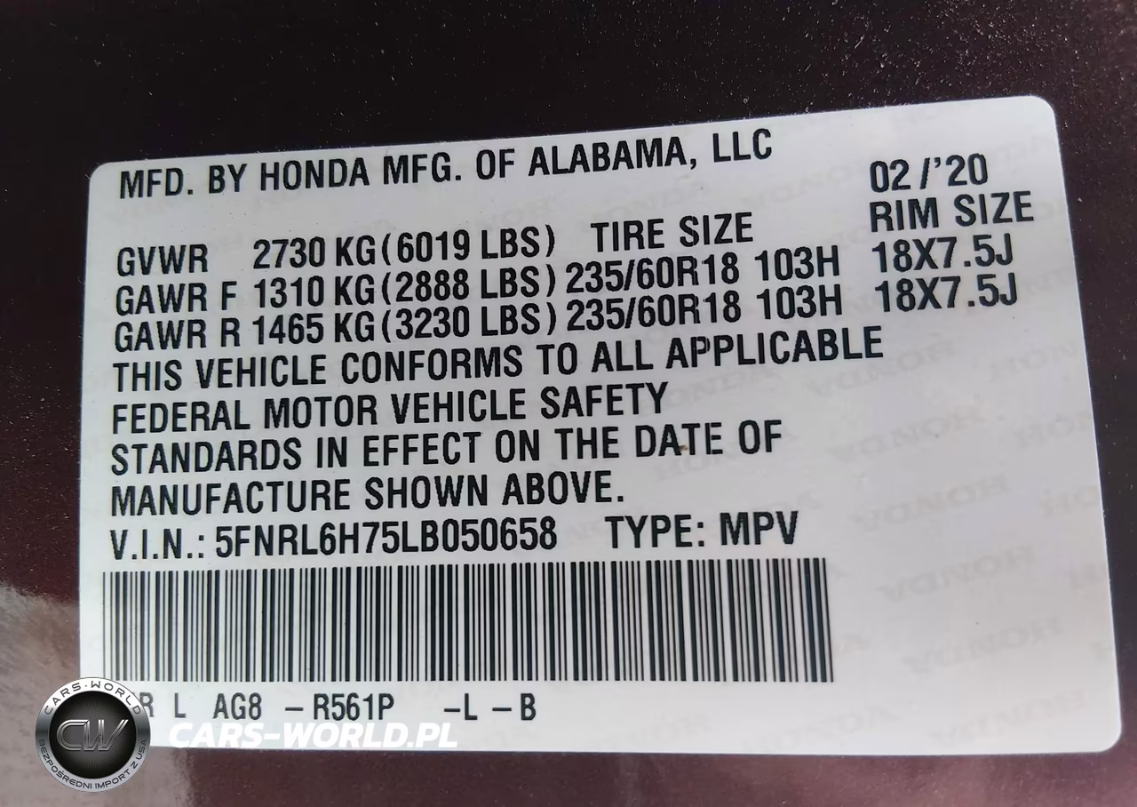 2020 Honda Odyssey Ex-L-Ex-L W-Navi Res VIN:5FNRL6H75LB050658 - 9