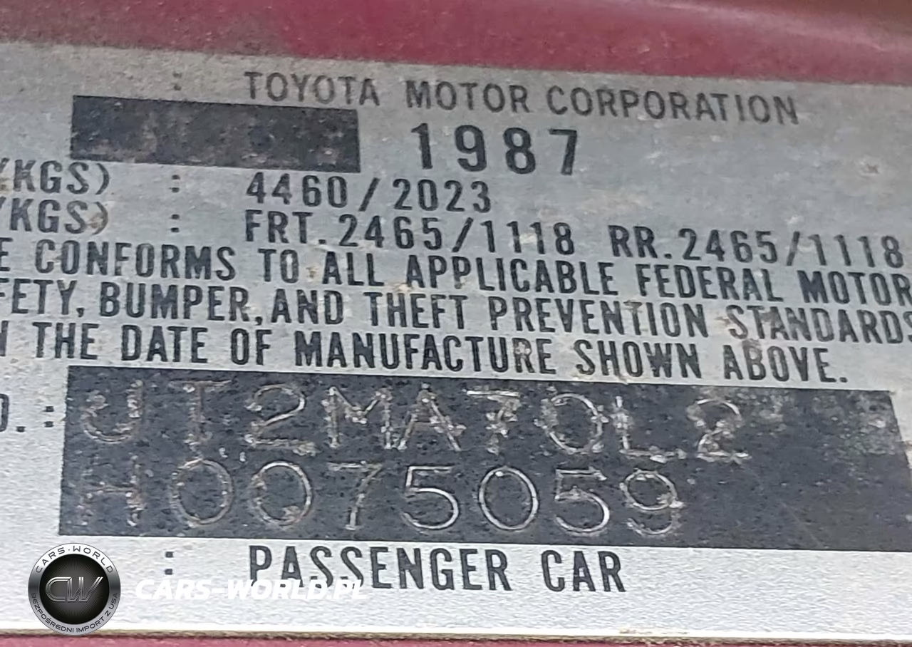 1987 Toyota Supra VIN:JT2MA70L2H0075059 - 9