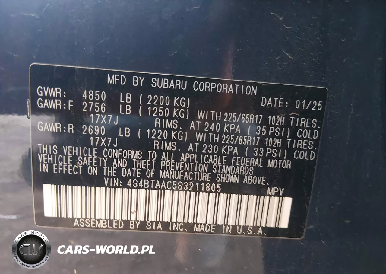 2025 Subaru Outback VIN:4S4BTAAC5S3211805 - 9