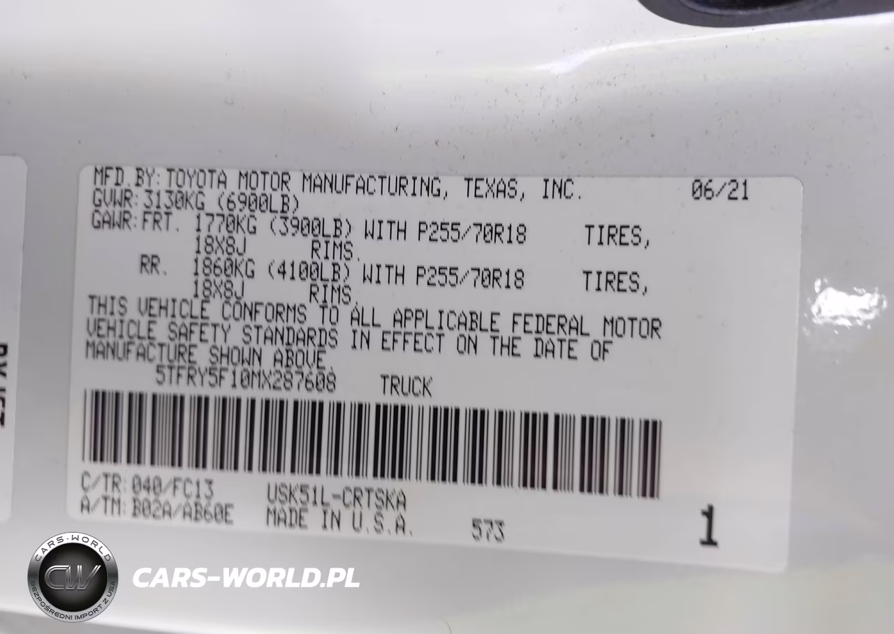 2021 Toyota Tundra Sr5 VIN:5TFRY5F10MX287608 - 9