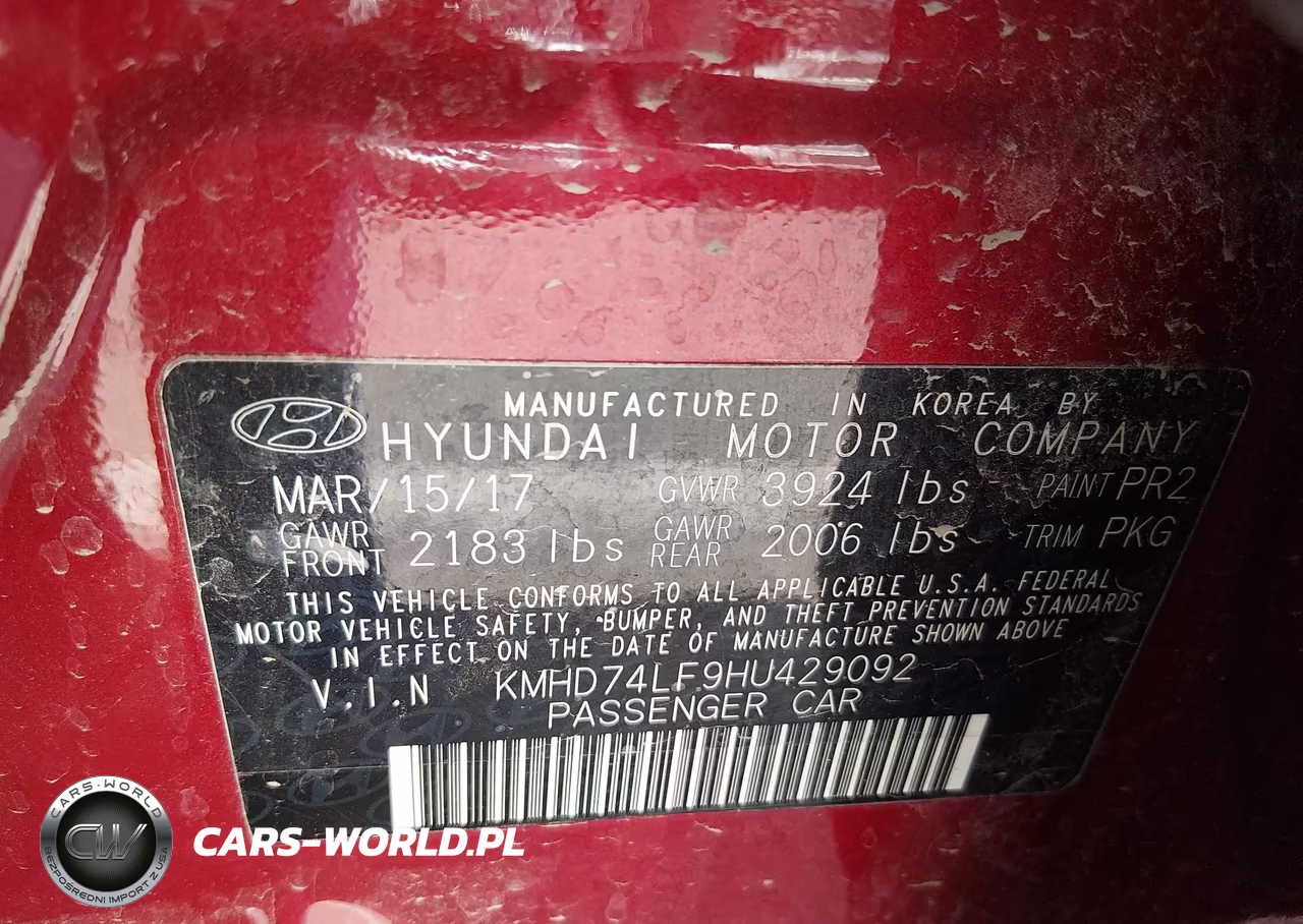 2017 Hyundai Elantra Se VIN:KMHD74LF9HU429092 - 9