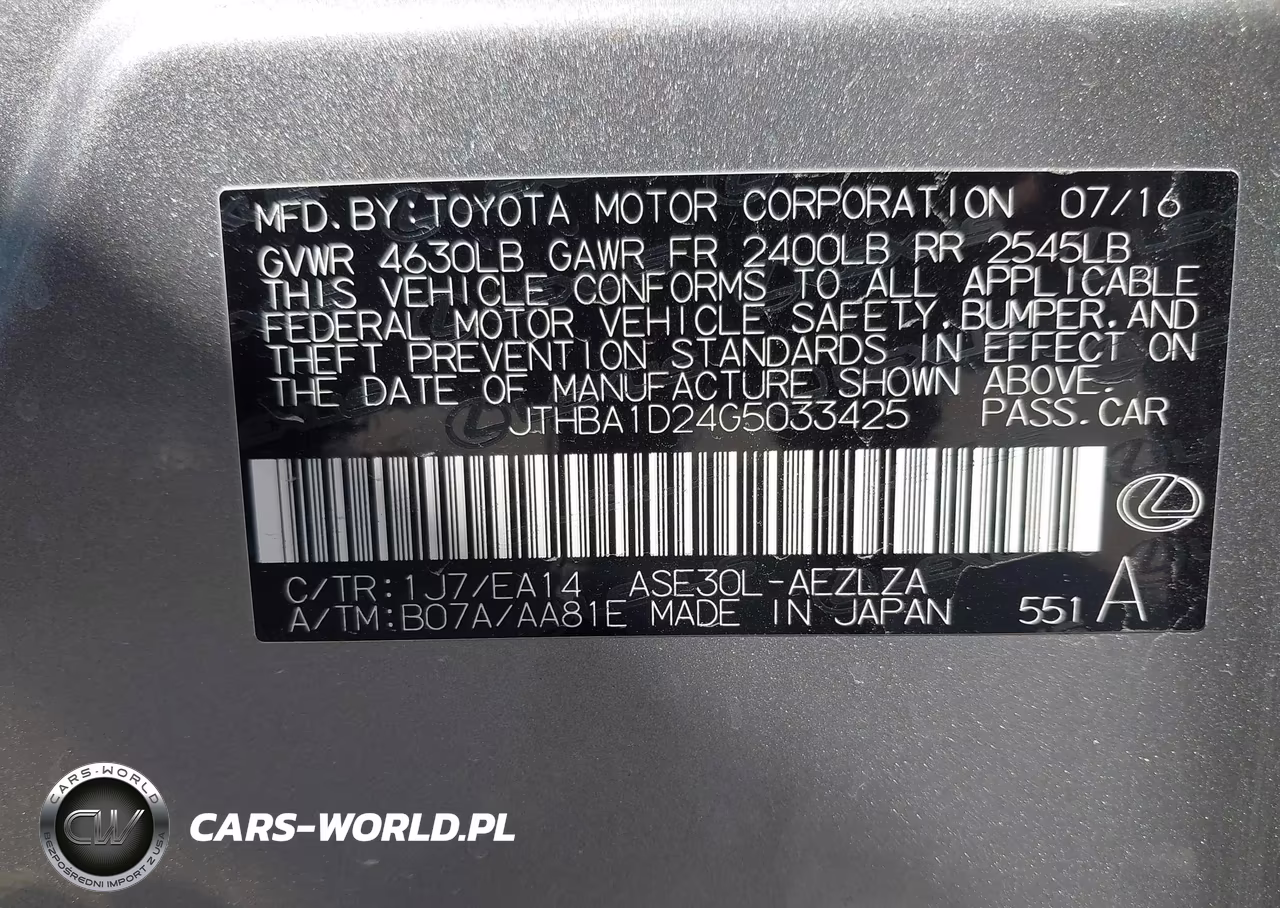 2016 Lexus Is 200T VIN:JTHBA1D24G5033425 - 9