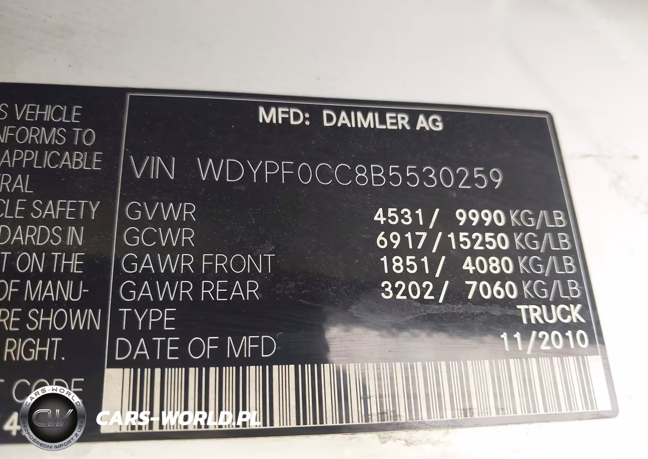2011 Freightliner Sprinter 3500 VIN:WDYPF0CC8B5530259 - 9