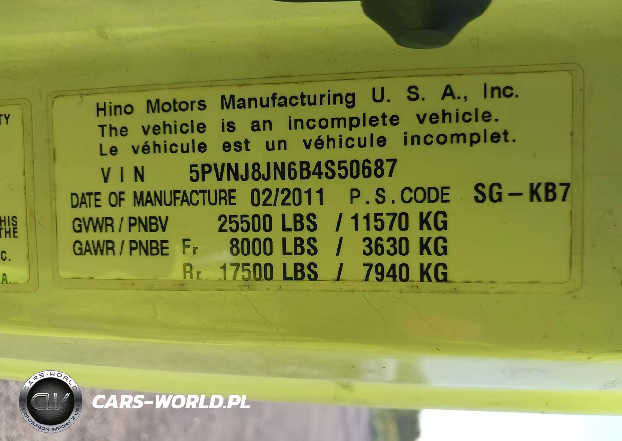 2011 HINO 258-268 VIN:5PVNJ8JN6B4S50687 - 8