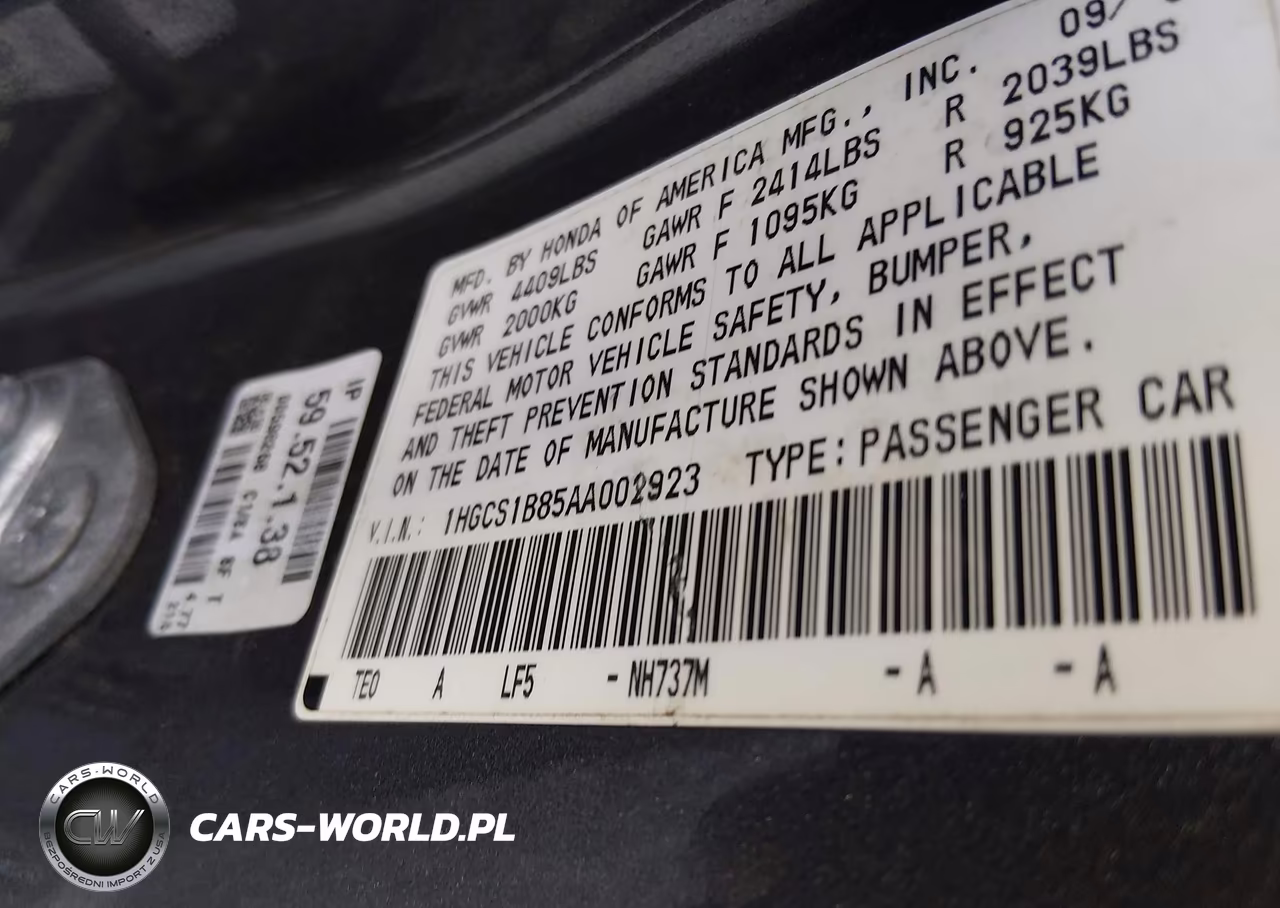 2010 Honda Accord 2.4 Ex-L VIN:1HGCS1B85AA002923 - 9